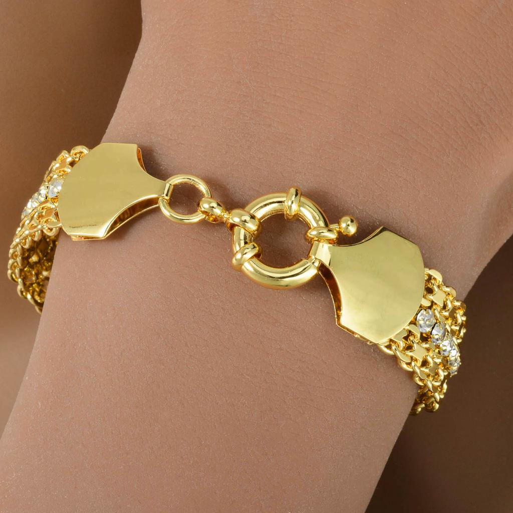 Bracciale Grande Largo 13MM per Donne Uomini Hip Hop Catena Cubana Braccialetto Placcato Rame Oro Gioielli Matrimonio Regalo Anniversario Natale