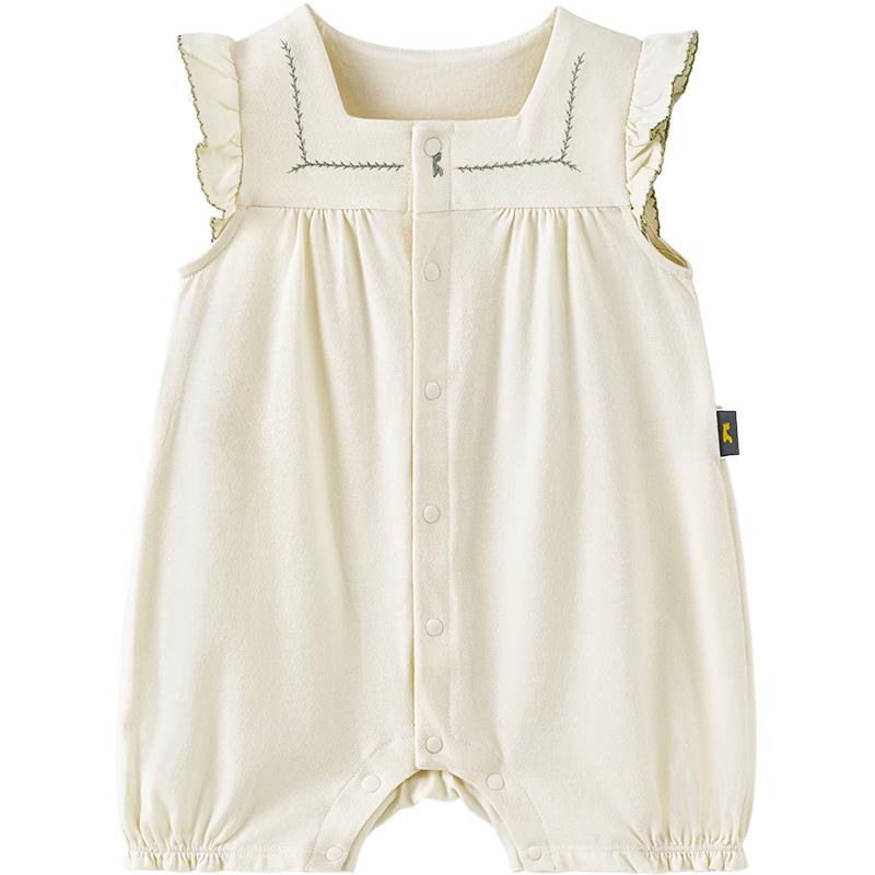 TONGTAI Baby Girl Summer Sleeveless Jacquard Romper 80cm