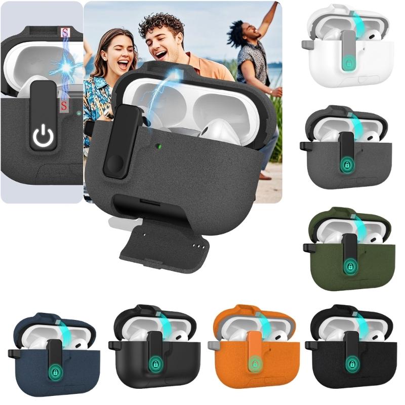 Shockproof Protective Case Phone Stand Case Magnetic Auto Lock TPU Shockproof Protective Sleeve for Wireless Earbuds