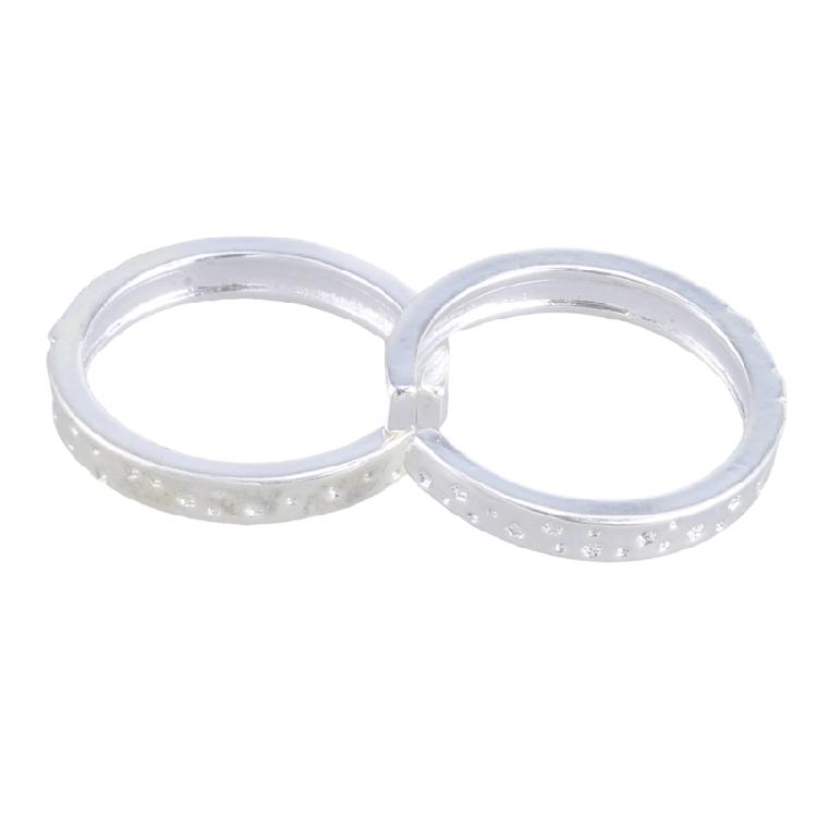2Pcs Corrosion Pattern Open Rings Stackable Sun Moon Rings Set Women Ornaments