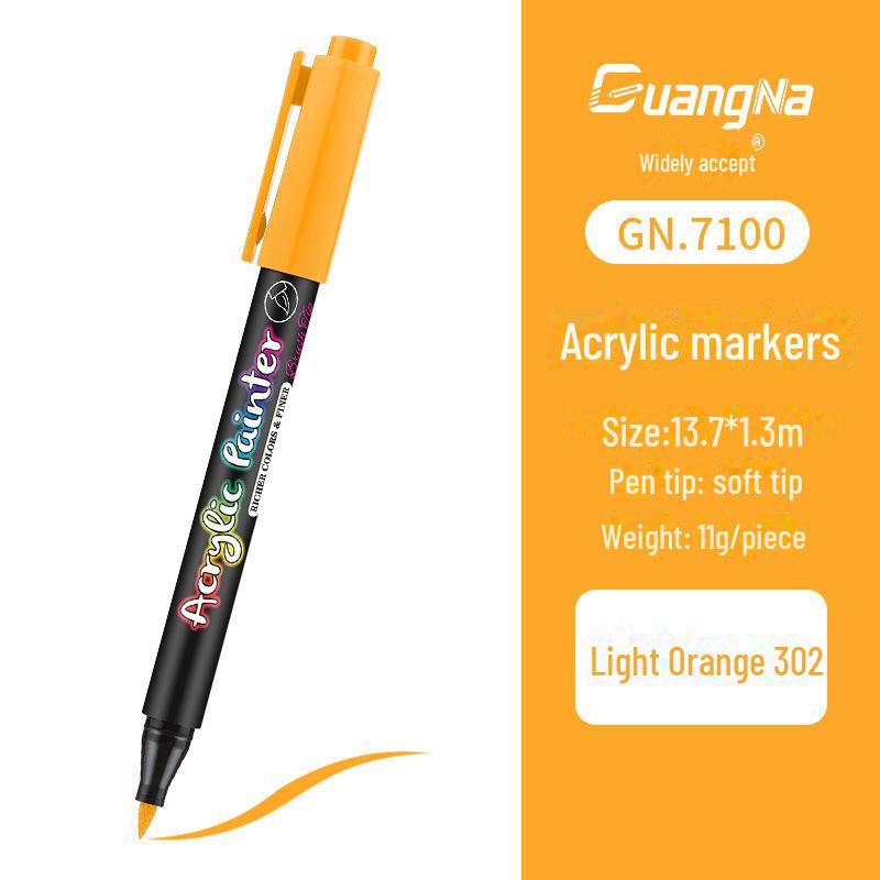 Acrylic Marker Soft Brush Hand-Painted Set In 12, 24, 36 Colors, Black.