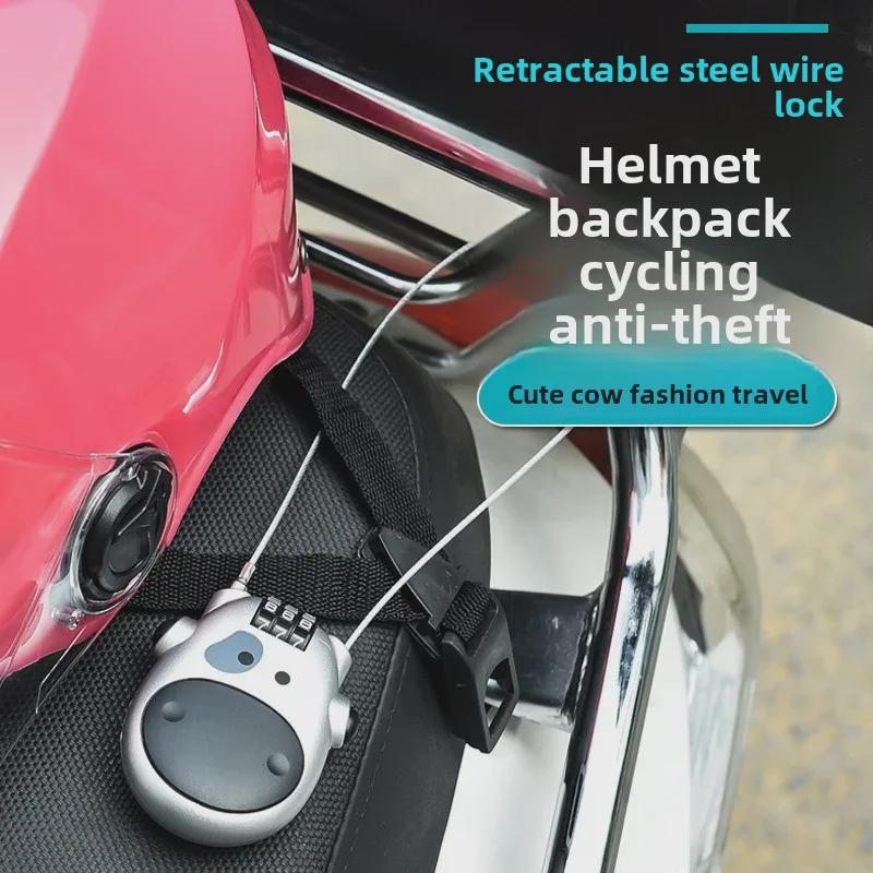 Teleskopický lankový zámek Yifeng Cartoon Cow na kufry, auta, oblečení, sáně a helmy