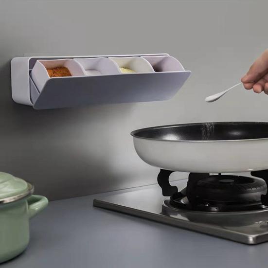 Gewürzbox mit Deckel, großes Fassungsvermögen, staubdicht, wasserdicht, zur Wandmontage, Salz- und Pfefferbox, Gewürzglas mit Löffel-Set