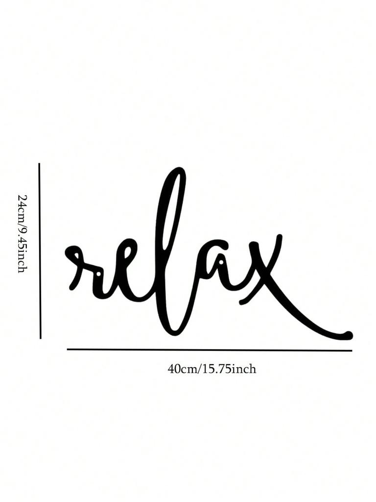Schwarzes Metall Relax Wortkunst Deco Stil Wanddeko Modernes Badezimmer Schild Eisenkunst Hängende Dekoration