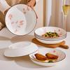 Nordic Ceramic Floral Underglaze Dinner Plates