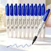 12Pcs Blue Permanent Markers Bulk Fast Drying Waterproof Smooth Writing Long Lasting Graffiti Pen for Glass Tile Cloth Office