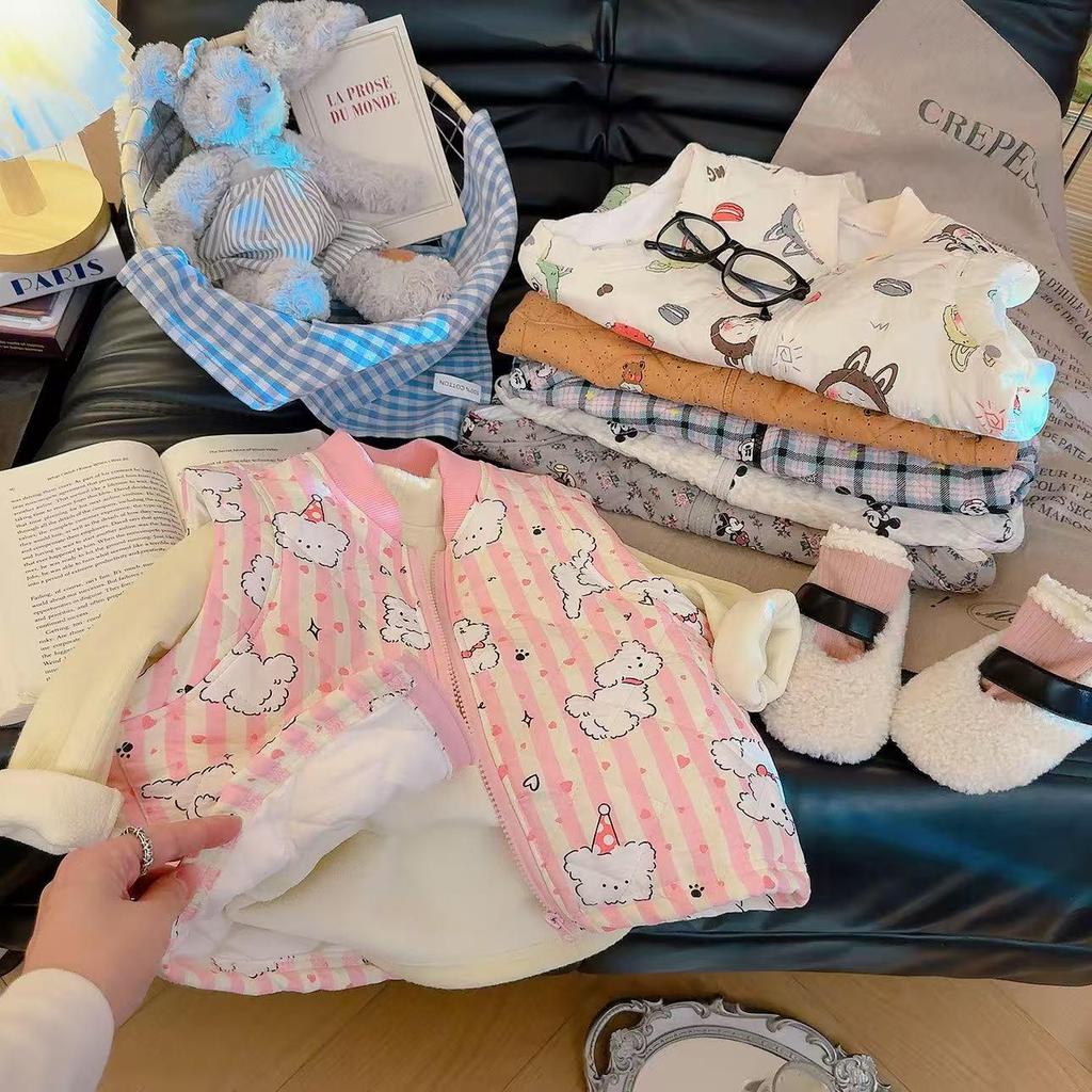 Chaleco de Algodón de Dibujos Animados para Niños - Ropa de Abrigo Cálida Acolchada para Niñas y Niños