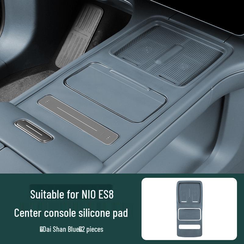 Wireless Charging Pad & Non-Slip Gear Shift Storage for NIO ES8: Fits 26 Models, Full Console Wrap Modification