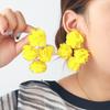 Openwork Chiffon Flower Earrings for Women, Hand-woven, Fashionable and Exaggerated Style.