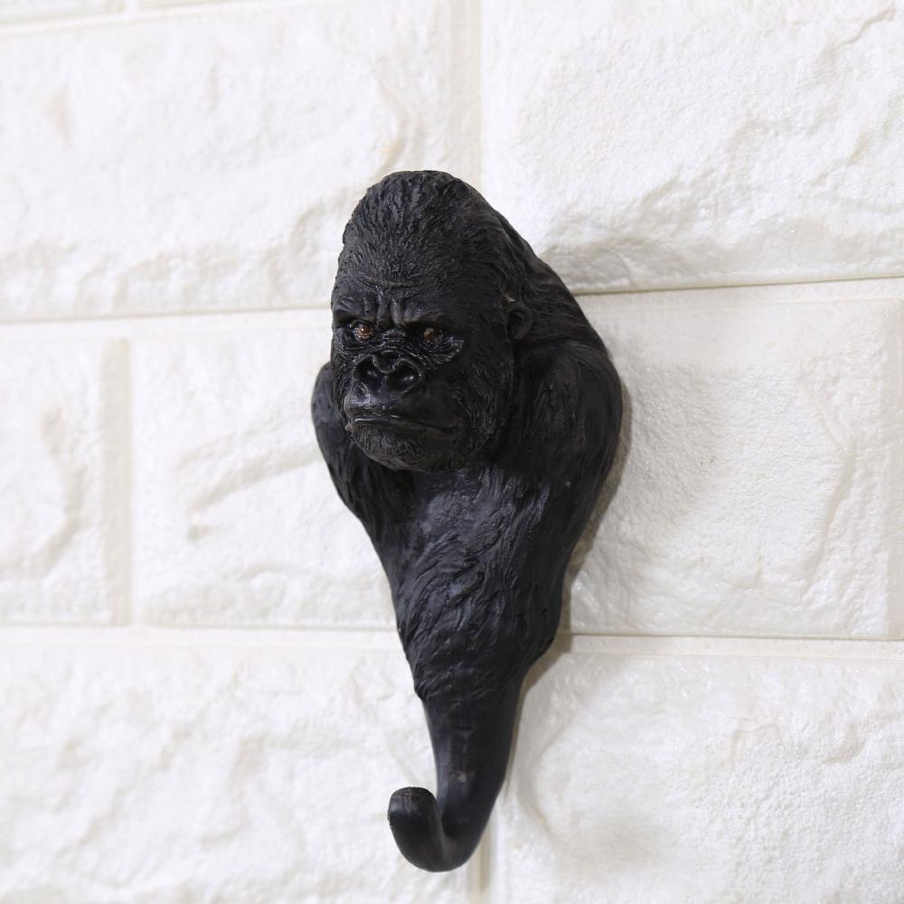 Retro Animal Head Key Hook Up 3D Hat Hanging Rack Creativity Clothes Hook Rack Wall/Door Decor