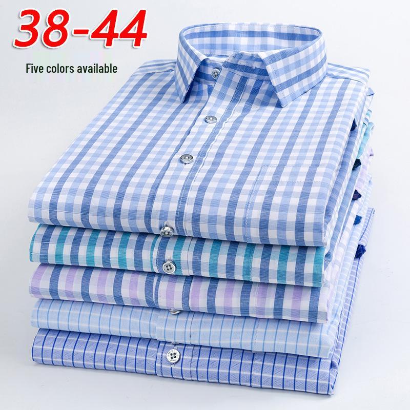 Men's Fashionable Versatile Plaid Long Sleeve Shirt - 2025 Quality, Casual & Business Striped Button-Down for Spring & Autumn