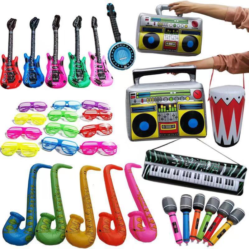 Inflatable Musical Instrument Balloons: Party Guitars & Saxophones