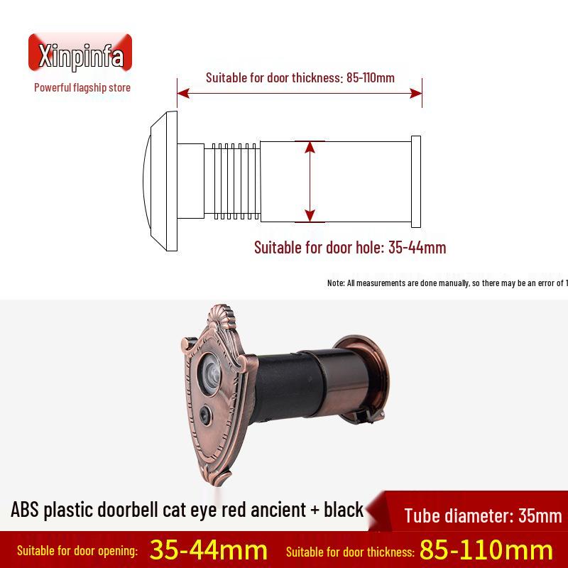 

Дверной звонок Jinbei 35 мм из красной бронзы с интегрированным дверным глазком