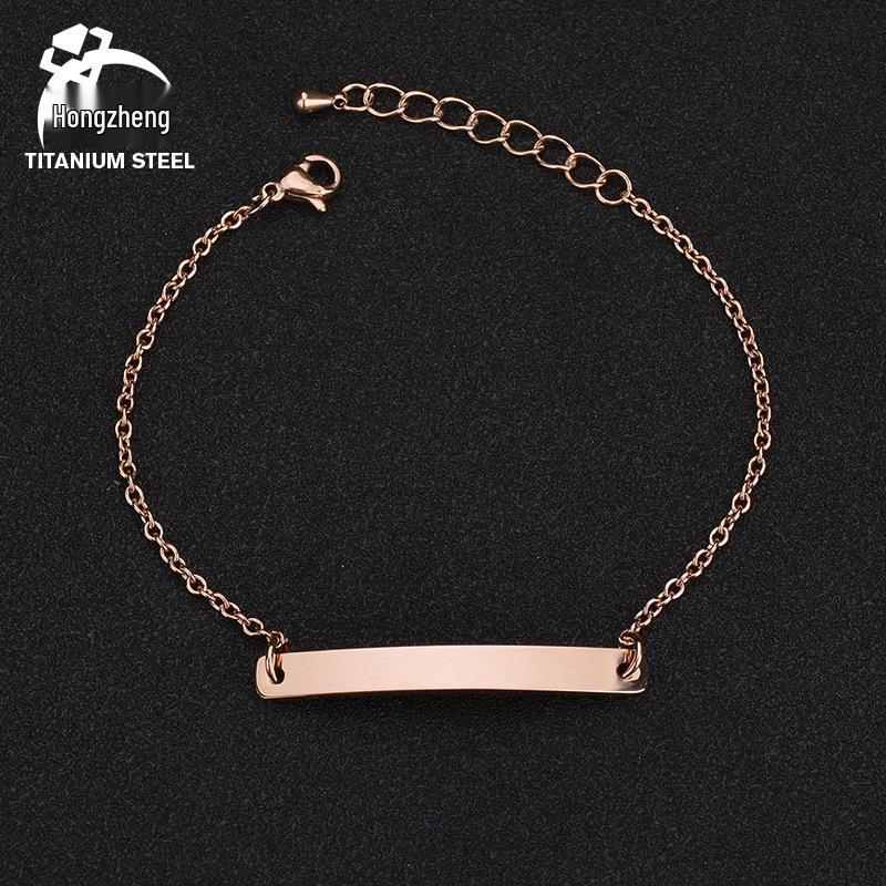 Men's Minimalist Titanium Steel Curved Plate Bracelet with Laser Engraving