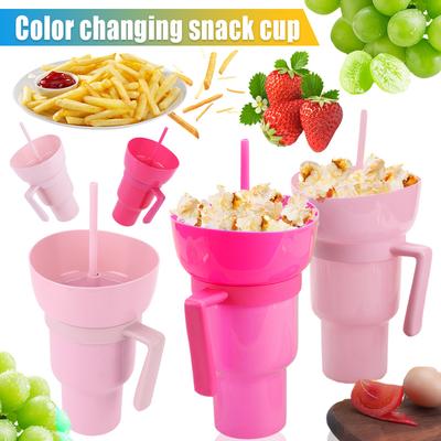 2 Stück 1000ml Tragbarer Becher Auslaufsicher Multifunktions-Stadionbecher Mehrzweck Popcorn Getränkebecher für Kino Zuhause Reise
