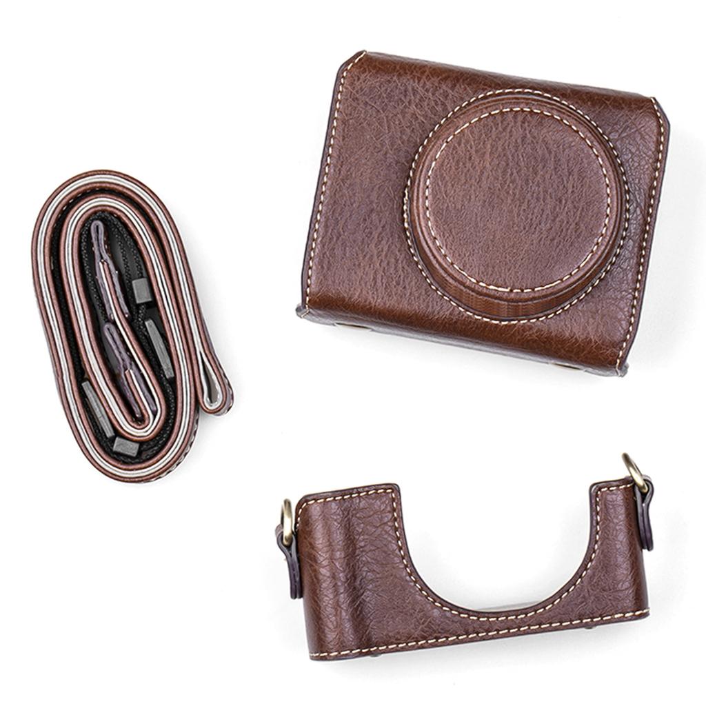 Digital Camera Protective Case PU Leather Camera Storage Bag with Removable Shoulder Strap Compatible with  ZV1