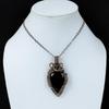 Black Onyx Gemstone Pure Copper Wire Wrapped Handmade Pendant Jewelry For Her