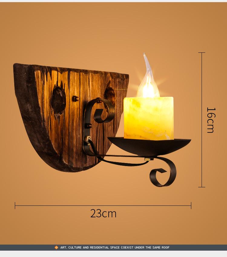 Vintage Industrial Wood Wall Lamp for Bar, Cafe, or Bedroom
