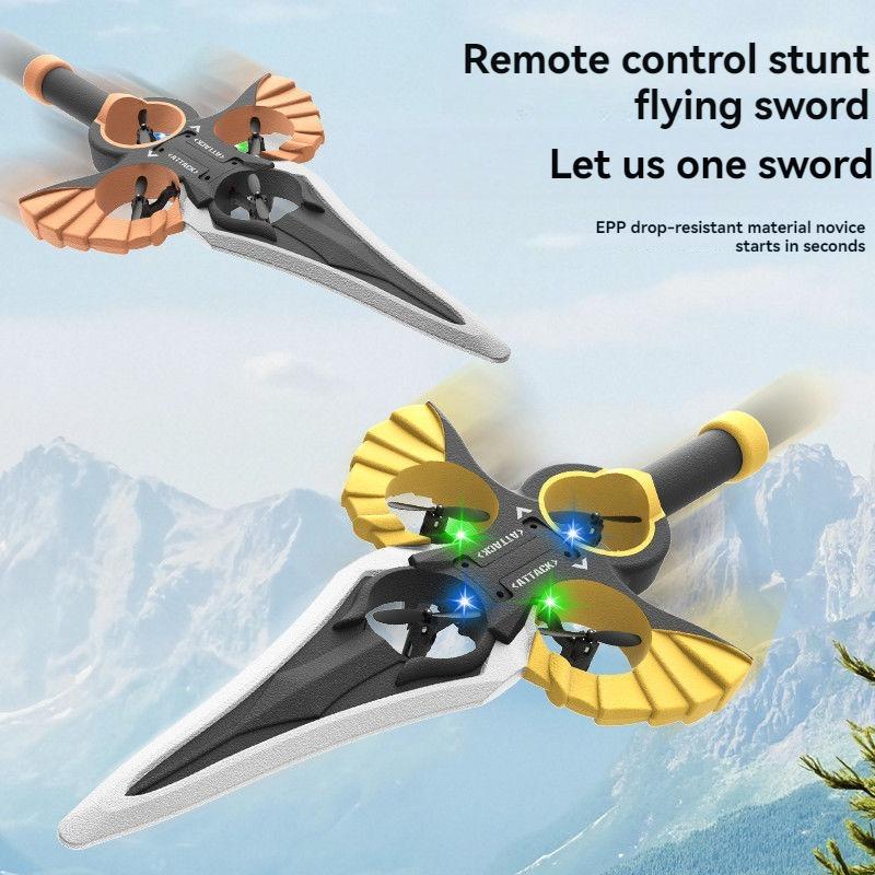 Remote control flying sword aircraft, fighter jet, stunt rolling, one click lifting and flying toy, boy remote control toy