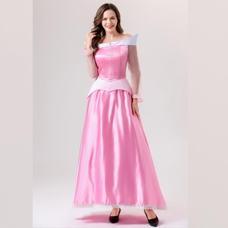 New Adult Ladies Fairy Tale Sleeping Beauty Princess Two-Color Dress Cosplay Costume