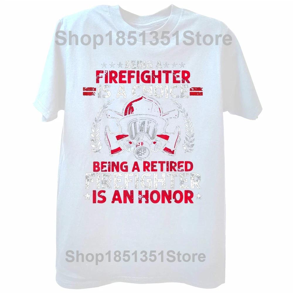 New Men Fireman Retired Firefighter T Shirt Oversize Printed Casual Tee shirt Casual Short Sleeve Vintage Couples TShirt S