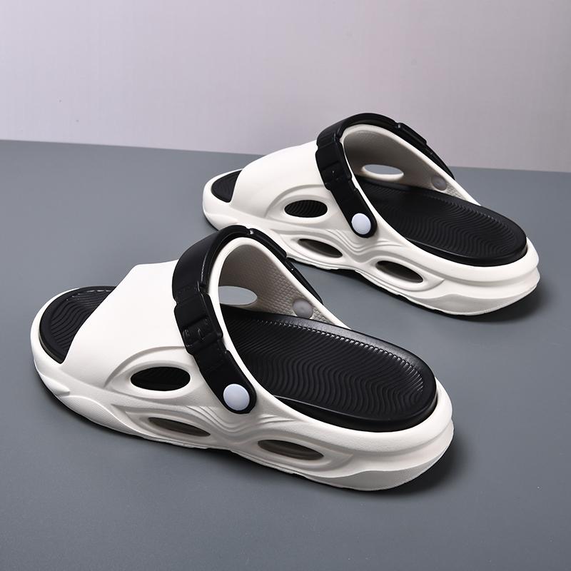 Fashion Summer Mens Fashion Beach Sandals Clogs Thick Sole Slipper Waterproof Anti Slip Sandals Flip Flops Non slip Soft EVA Hole Shoes