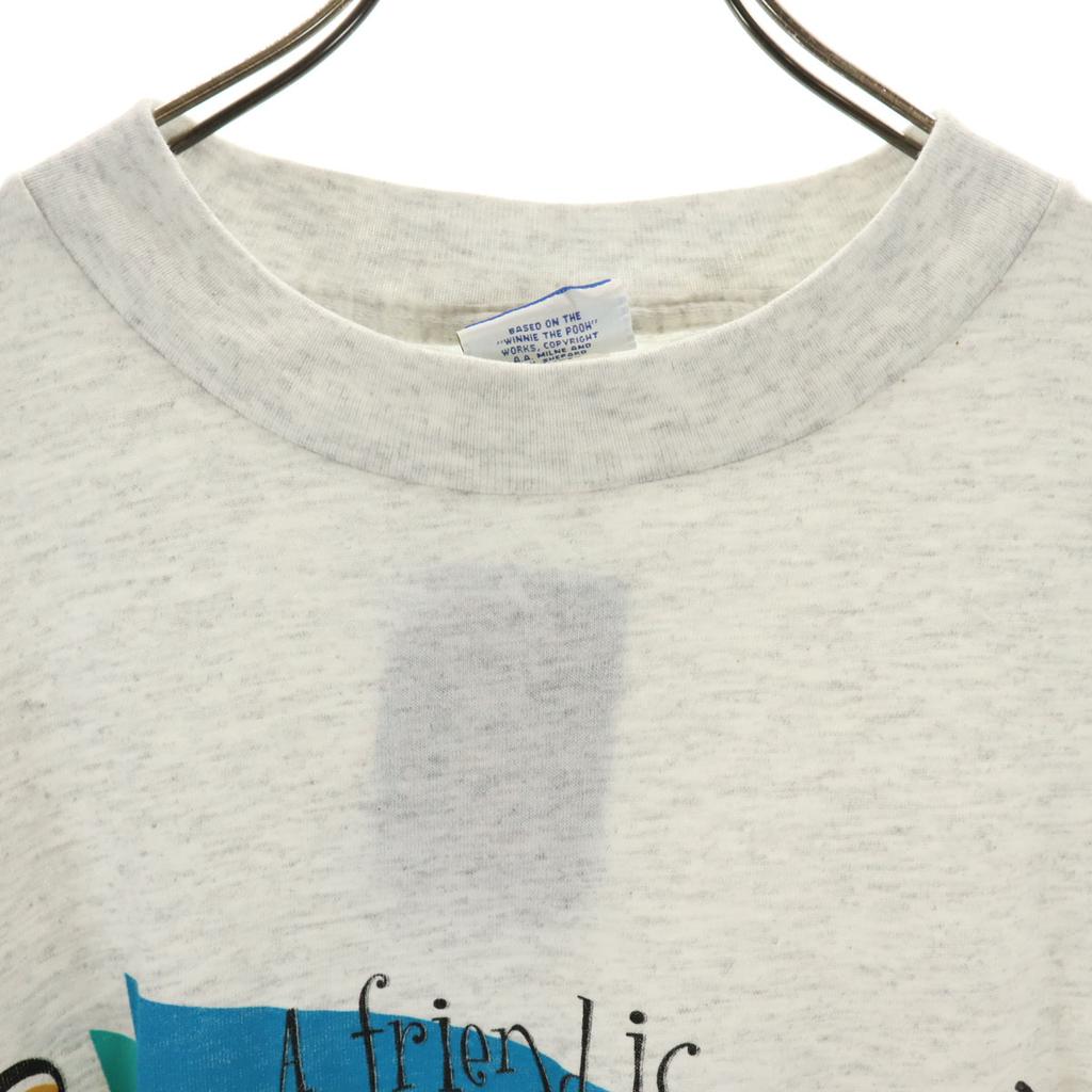 Unused Pooh 90s Disney Old Short Sleeve One Piece FREE Gray T-shirt Women Used
