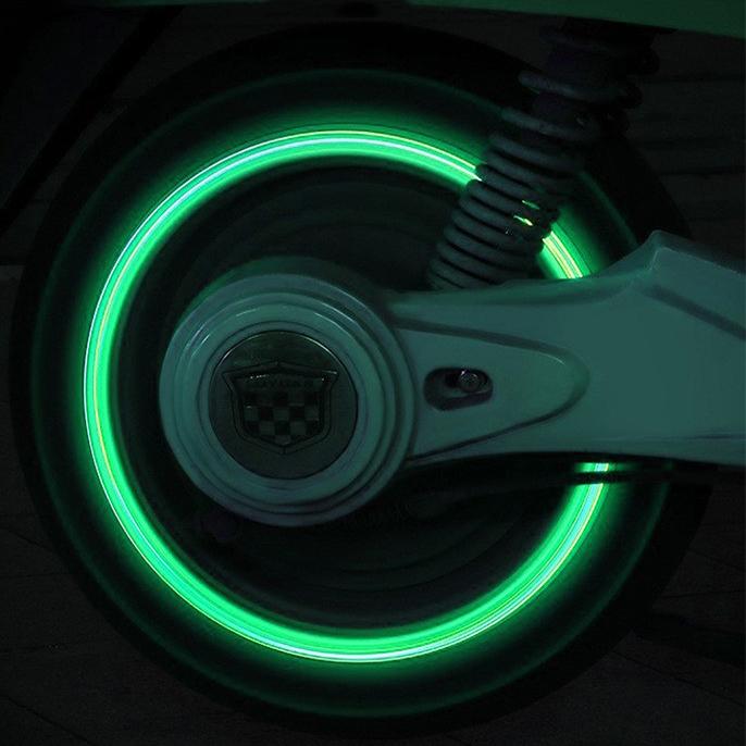 Purple and Green Luminous Tire Valve Caps for Car Motorcycle Bike Tyre Hub Glowing Cap Dustproof Nozzles Cover Car Accessories Valve Stems 1