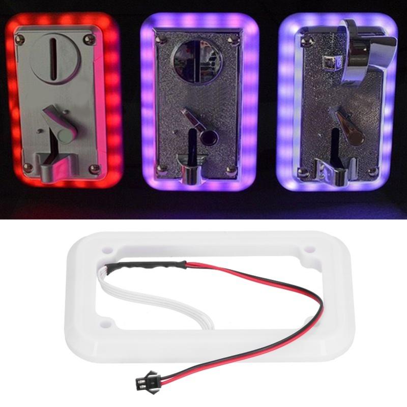 Coin Acceptor Frame Colorful LED Flash Coin Selector Decorative Frame For Doll Machine AccessoryColorful Light Frame
