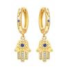 Simple Heart Cross Earrings For Women Fashionable Gold Elegant Jewelry Gift