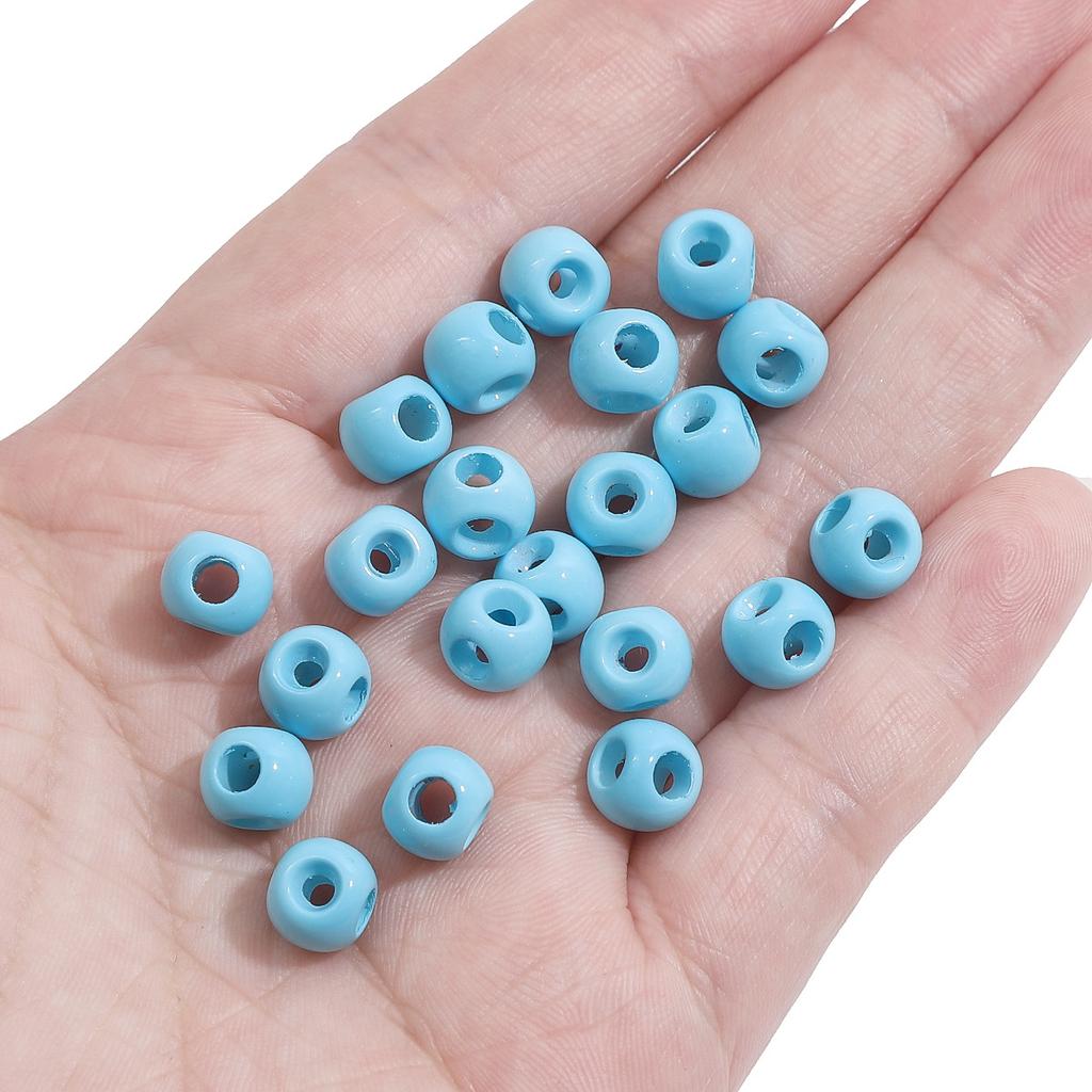 Handmade Bracelet Beads Acrylic Solid Color 8 × 6mm Four-way Straight Hole Beads String Accessories Handmade DIY Bracelet Pendant Jewelry Accessories
