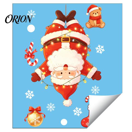 Removable Window Clings for Winter Santa Claus Christmas Static Clings, Glass Stickers with Snowflake Bear Waterproof PVC Doors Bell Patterns,