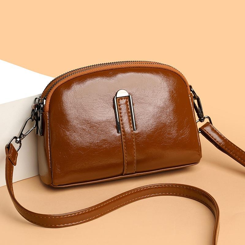 Retro mobile phone messenger bag women's new double-layer change shoulder bag fashionable simple texture mother bag
