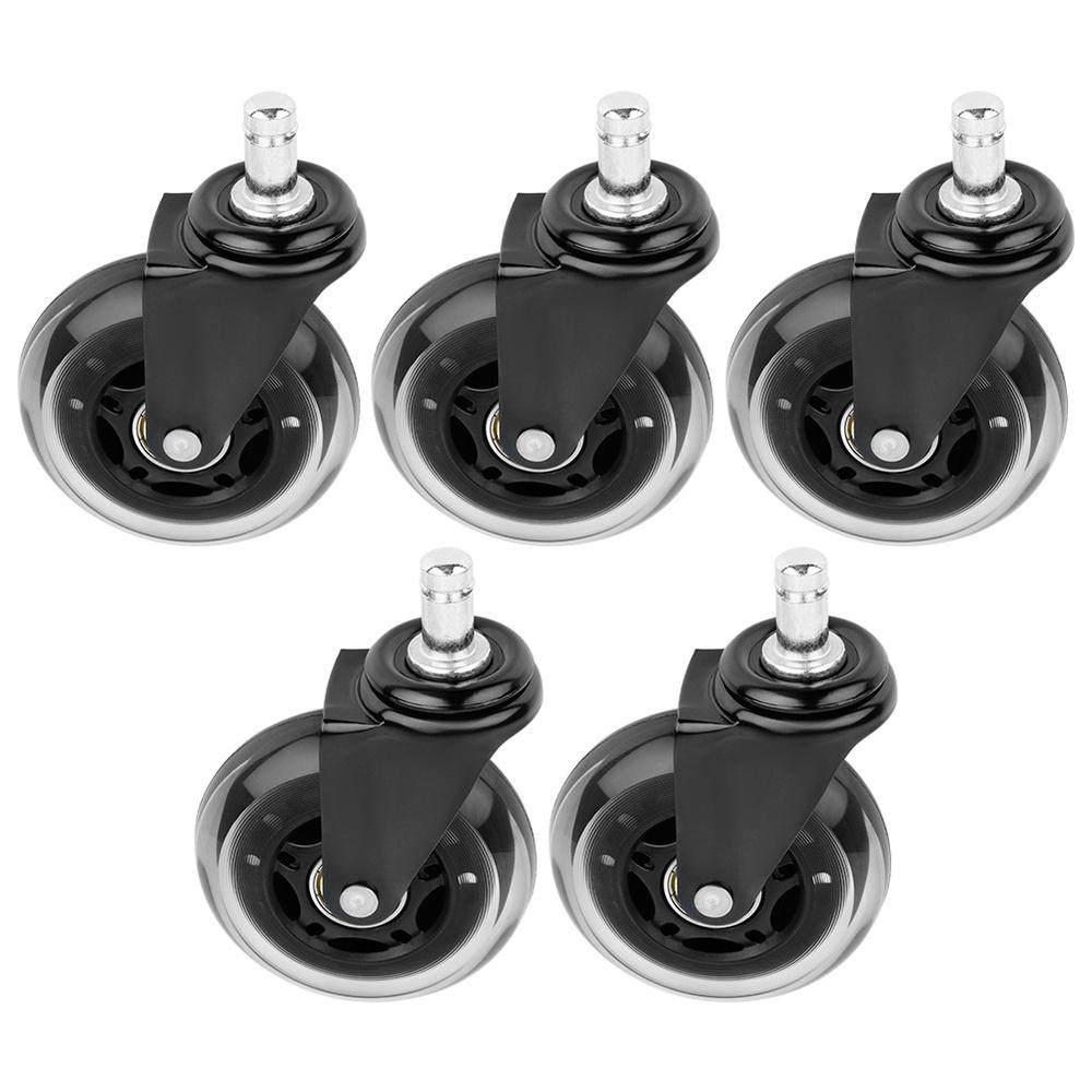 5x Silikon-Gummi Schwenkbare Bürostuhlrollen 11mm