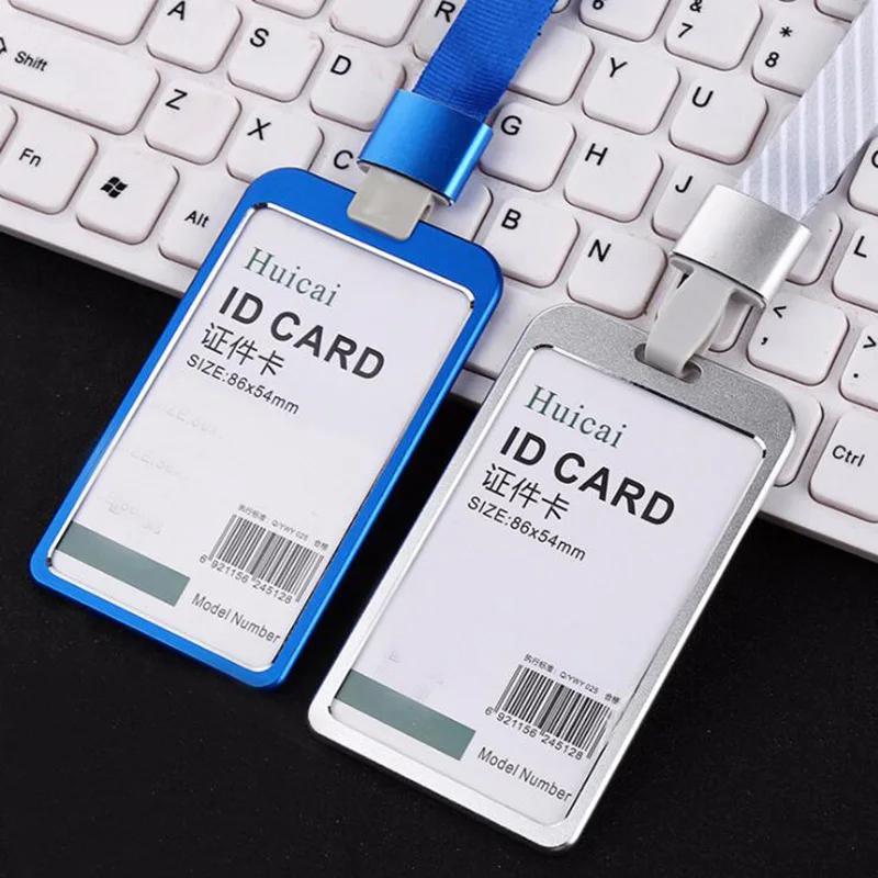 Aluminum Alloy Card Cover Men Women Business Work Name Card ID Badge Lanyard Metal Case Credit Card Holder Bags Protector
