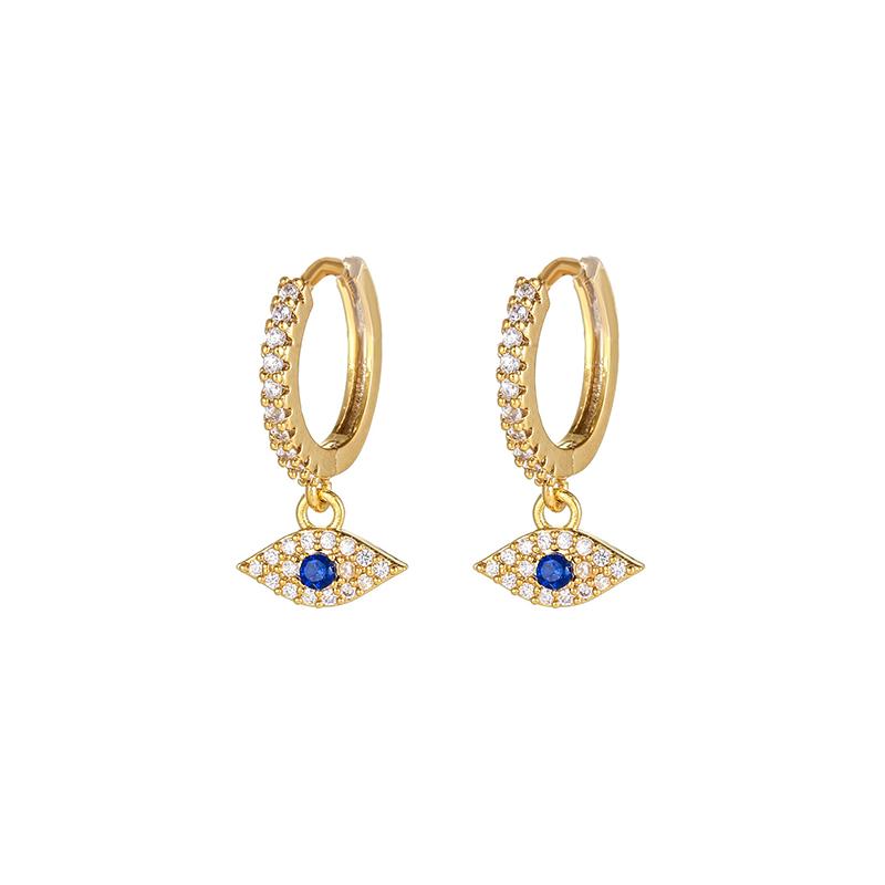 2023 Nový design Zlaté barvy Ušní kruhové náušnice s uhrančivým okem pro ženy a muže z nerezové oceli Malé náušnice s punkovým piercingem