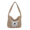 Chic And Spacious Cotton Tote Bag For Women In Black Pink Khaki And White