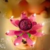 New Lotus Birthday Candle Cake Decorations Creative Blossom Singing Music Surprise Rotating Candle Small Ornaments