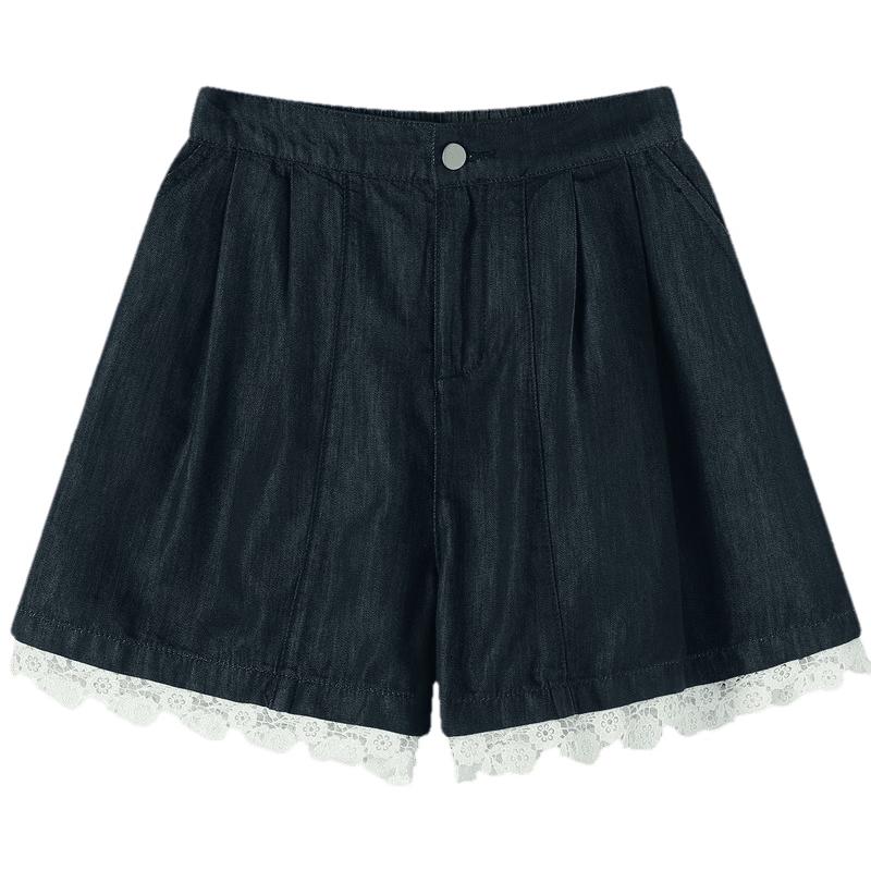 TonLion Women's Spliced Denim Shorts