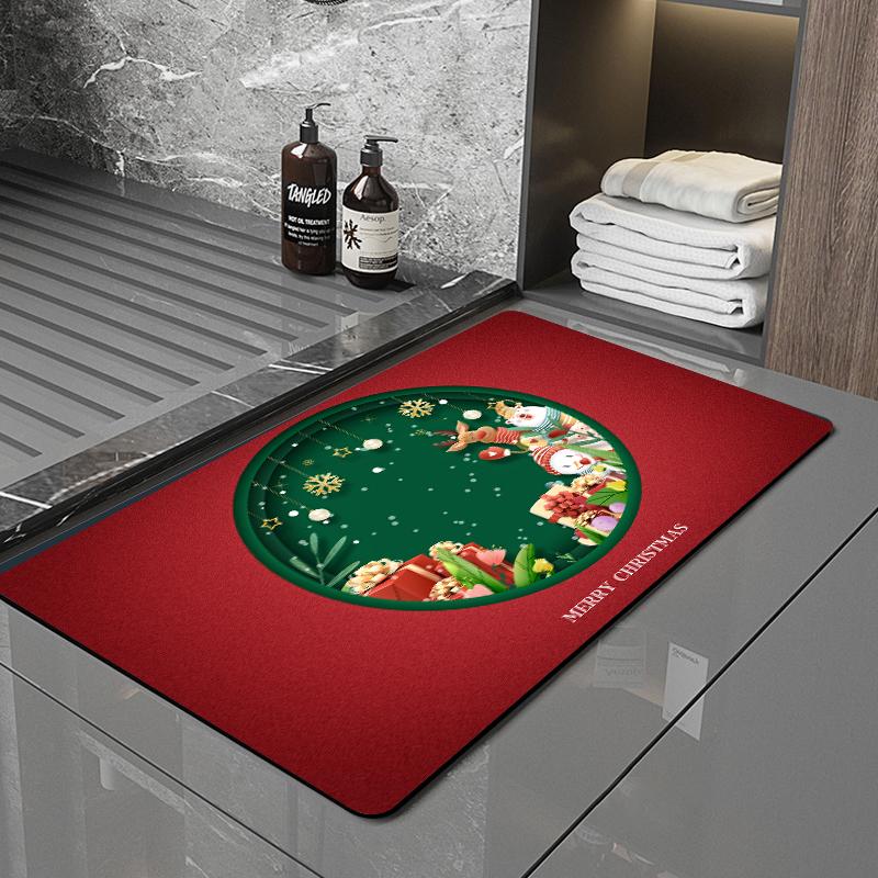 SANFAN Customizable Christmas Multipurpose Floor Mat Doorway Bath Mat Kitchen Mat