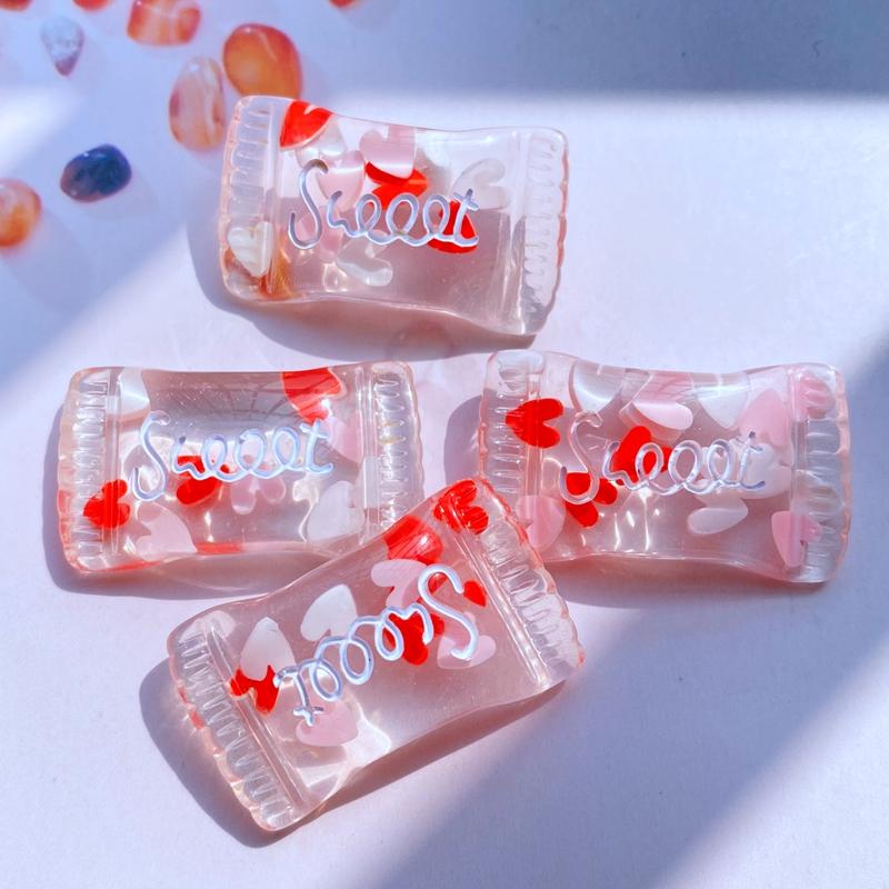 10Pcs Kawaii Cute Mixed Transparent Candy FlatBack Resin Cabochons Scrapbooking DIY Jewelry Craft Decoration Accessories G56