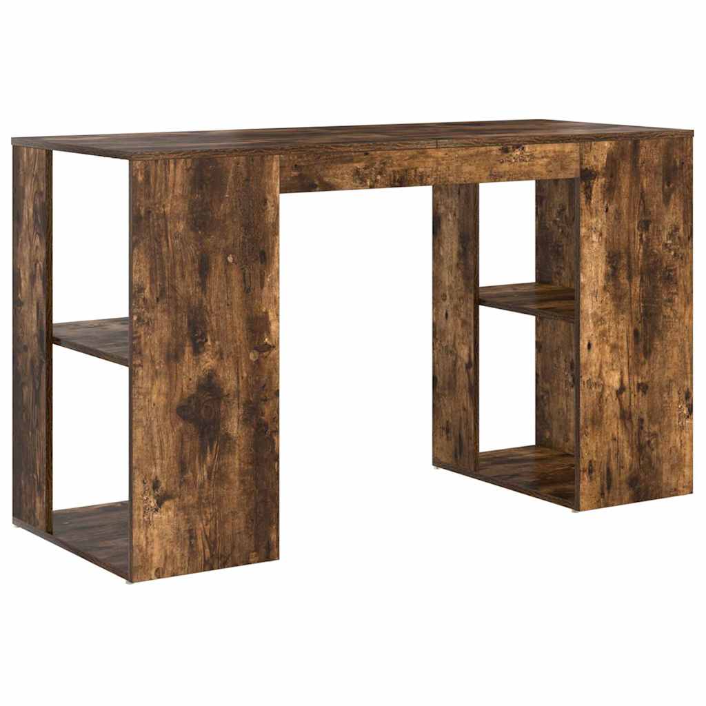 Desk Smoked Oak 130 x 50.5 x 75 cm Engineered Wood