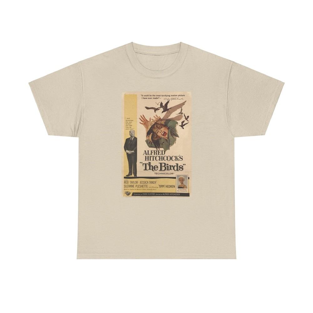 

Vintage The Birds Movie Advertising Poster Unisex Shirt, 1963 Film Gift S