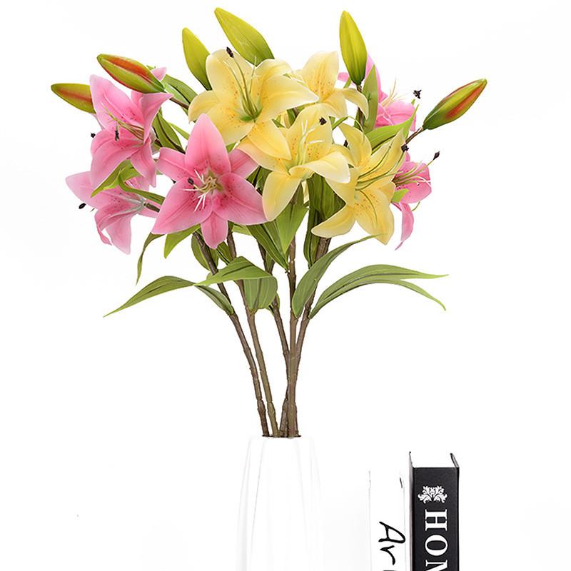 Single Realistic Long Branch Lily Flower For Wedding And Decoration Home