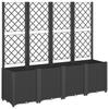 Planter with Trellis Black 160 X 40 X 140 Cm PP