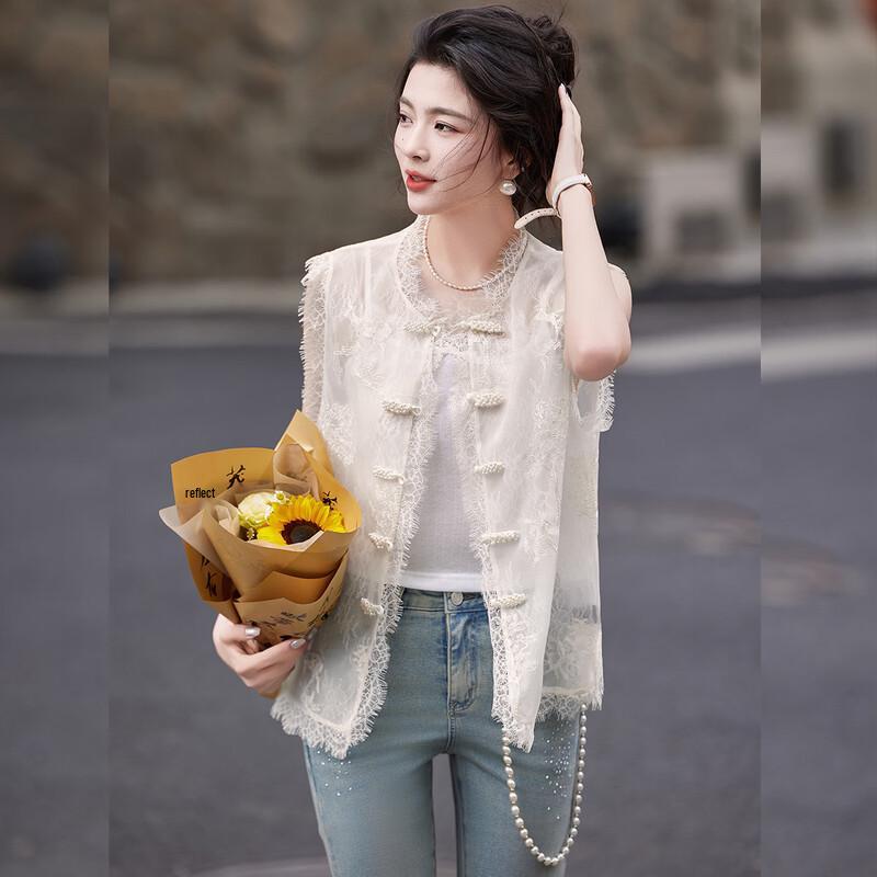 Bailuyu Women s Chinese Style Lace Vest XL
