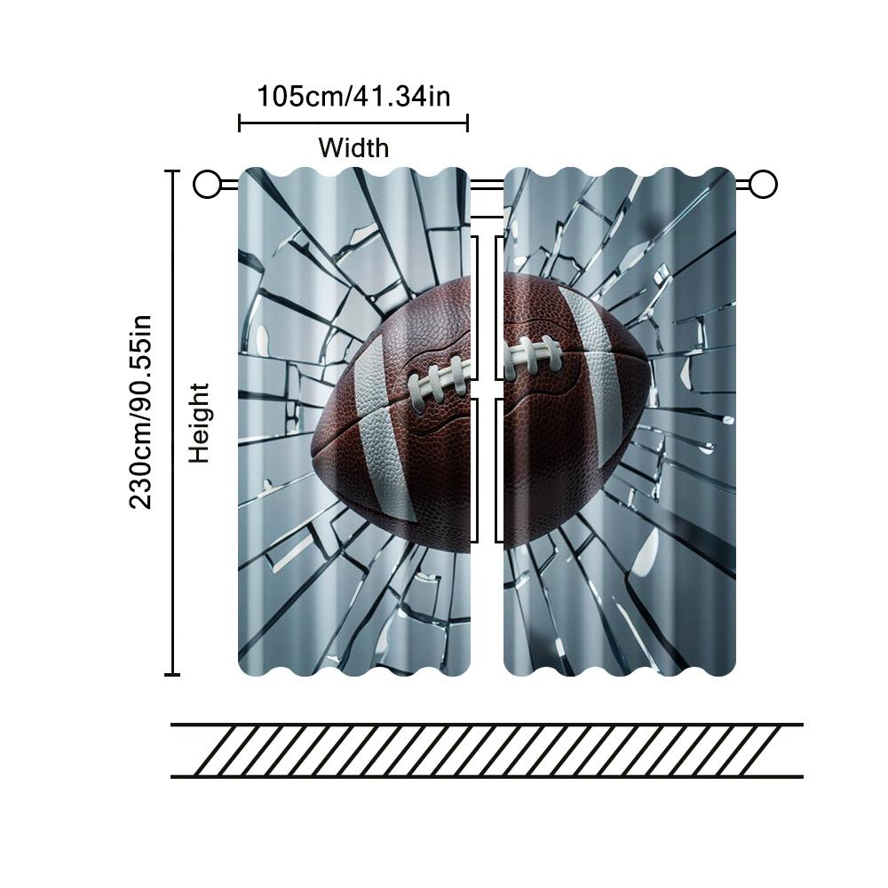 2 Stück Filtervorhänge (Ausgenommen sind Stangen, die ohne Batterien nicht beweglich sind.) American Football durch WändeHintergrundgeeignet für