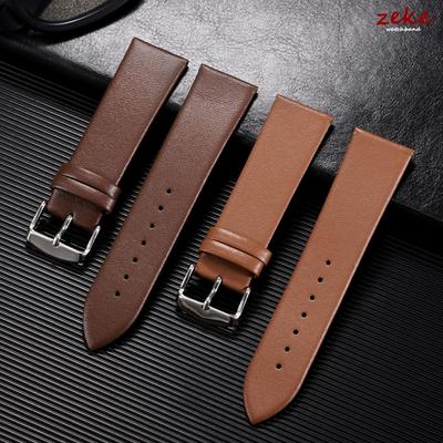 Vintage Brown Slim Leather Watch Strap Ultra-thin Genuine Leather Watchband 12mm 14mm 16mm 18mm 19mm 20mm 21mm 22mm Wrist Band