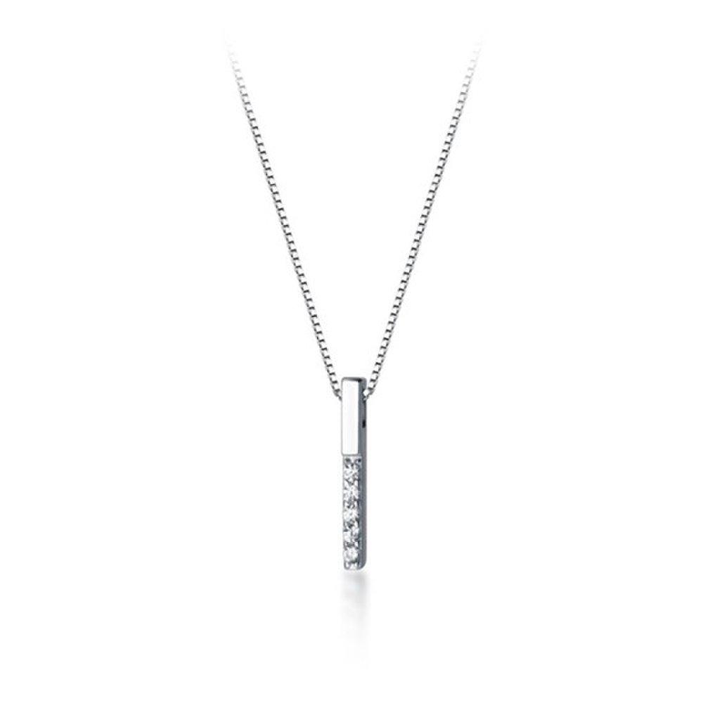 Hermosa:J N034 925 Silver Necklace, Silver Necklace, Rose Gold 14K Necklace, Stick Bar Layered Necklace