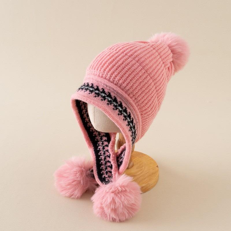 New princess hat children's hat cute girl hat winter velvet warm baby ear hat wool hat